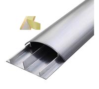 1 canale for cavi elettrici, protezione for cavi da pavimento, canalina autoadesiva in lega di alluminio for evitare inciampi, varie misure, multicolore, 1 m(Silver-NO.8-W-74mm(2-9/10in))