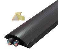 1 canale for cavi elettrici, protezione for cavi da pavimento, canalina autoadesiva in lega di alluminio for evitare inciampi, varie misure, multicolore, 1 m(Black-NO.3-W-28mm(1-1/10in))