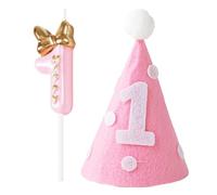 1 candelina di compleanno, 1 ornamento per cappello di compleanno, candelina del primo compleanno, numeri per candeline di compleanno, decorazione per torta di compleanno per bambini
