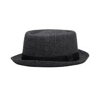 1 cappello a bombetta per papà Porkpie Jazz Cappello Fedora piatto Pork Pie Cappello per gentiluomo (grigio scuro, 57 cm)