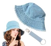1 Cappello A Secchiello In Denim E 1 Clip Per Cappello, Cappello Da Sole Da Donna, Cappello Da Sole Versatile, Cappello Da Donna Alla Moda, Clip Anti-Smarrimento Del Cappello