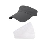 1 Cappello con Visiera Grigio Scuro, 10 Fogli Che Assorbono Il Sudore, Visiera Parasole alla Moda, Cappello Sportivo con Visiera Parasole, Visiera