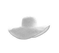 1 Cappello da Donna a Tesa Larga, Pieghevole, da Spiaggia, Cappello da Sole, Bianco, per Circonferenza della Testa 55,9 - 57,9 cm