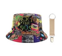 1 Cappello da Pescatore retrò, 1 Clip per Cappello, Cappello da Sole Double Face, Cappello da Pesca per Uomo e Donna, Cappello da Sole Estivo