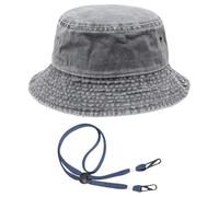 1 Cappello Da Sole Grigio E 1 Pezzo Di Corda Di Cappello Regolabile, Cappello Da Pesca Traspirante, Cappello Da Solare Retrò, Vento Regolabile Di Corda, Crema Solare.
