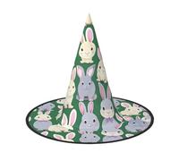 1 cappello di Halloween con decorazione da strega - molti coniglietti con stampa carina per feste in costume da strega, cosplay, abbigliamento in maschera
