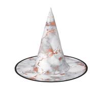 1 cappello di Halloween da strega in oro rosa con stampa marmorizzata per feste in costume da donna e uomo, berretto a punta in corno leggero per Pasqua festiva
