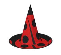 1 cappello di Halloween - Strega Cartone animato coccinella stampa costume festa, donne uomini, cappello a punta corno leggero per Pasqua festiva