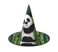 1 cappello di Halloween - Strega Curious Baby Panda Stampa Costume Party Donna Uomo Cappello Corno a Punta Luce per Feste Pasqua