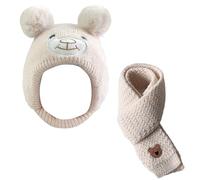 1 Cappello Lavorato A Maglia Per Bambini, 1 Sciarpa Lavorata A Maglia, Cappello Caldo Addensato Invernale, Cappello Carino, Sciarpa Al Collo Resistente Al Freddo, Tuta Calda Da Esterno