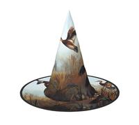 1 cappello per Halloween, caccia alle streghe, con stampa selvaggia, per donne e uomini, cappello in corno a punta, luce per Pasqua