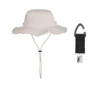 1 Cappello Pescatore Di Protezione Solare E 1 Clip Cappello, Cappello A Tesa Larga In Cotone, Cappello Da Sole Pieghevole, Cappello Esterno Traspirante, Campeggio E Viaggi.