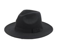 1 cappello vintage jazz Fedora, cappello alla moda, in feltro, per uomo e donna, in feltro, a tesa larga, estivo, da indossare tutti i giorni, in maschera, per attività all'aperto, colore giallo, Nero