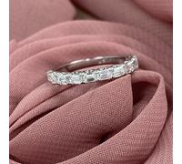 1 Carato East West Smeraldo Taglio Laboratrio Grown Diamante Fede Nuziale 14k