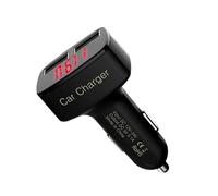 1 caricabatteria for auto con doppia uscita USB 3.1A, adattatore di alimentazione for caricabatteria for auto, voltmetro, amperometro, tester, accessori for auto(Red LCD Celsius)