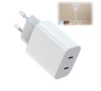 1 caricabatterie USB C da 40 W, presa USB C rapida a doppia porta, compatibile con Samsung Galaxy S25 Ultra/S24 FE/S25 Plus/A56 5G/S23 Ultra/S24/S22/S21/S20, Galaxy A54/A16/A34, iPhone 15/16