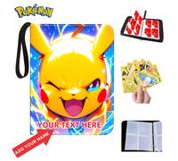 1 Carta personalizzata Pokémon con 900 opzioni multiple per personalizzare il testo con il tuo nome, supporto, Pikachu carino, piccolo drago di fuoco, Jenny, Mewtwo, Eevee, ecc. Vari stili di personal