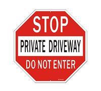 1 cartello di stop grande, cartello con scritta "Private Driveway Do Not Enter" | 45,1 x 45,1 cm in alluminio riflettente, facile da montare, protezione UV, a forma ottagonale