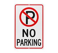 1 cartello DIVIETO DI SOSTA con P 14x10", lettera rossa su sfondo bianco