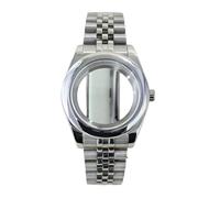 1 cassa for orologio con bordo arrotondato da 39 mm, cristallo di zaffiro for NH35, NH34, NH36, NH38, 4R36, for movimento Miyota 8215, bracciale Jubilee a 5 maglie(Silvery 2,39mm Miyota 8215)
