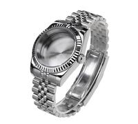 1 cassa for orologio in acciaio da 36 mm e 40 con vetro zaffiro cinturino Jubilee for movimento NH35a NH36, quadrante 28,5, modello Seiko(taglia unica,36mm)