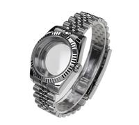 1 cassa for orologio in acciaio da 36 mm e 40 con vetro zaffiro cinturino Jubilee for movimento NH35a NH36, quadrante 28,5, modello Seiko(2,40mm)