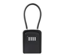 1 cassaforte per chiavi, portatile, scatola di protezione per chiavi combinate, scatola per chiavi da appendere, scatola di sicurezza (nero)