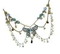 1. Catena regolabile in vita con strass a forma di farfalla con zircone per feste in spiaggia e abiti da sera, accessorio versatile per la vita da sera