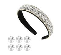 1 cerchietto diamantato con 6 fermagli per capelli con perline, con diamante, per donne, con brillantini, per capelli con strass