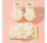 1 Cerchietto floreale in nylon soffice da principessa + 1 paio di calze antiscivolo sopra il ginocchio, regalo per bebè, tema San Valentino Tagli UnicaTessuto