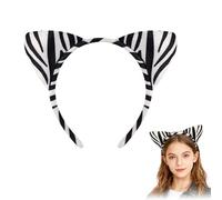 1 cerchietto per capelli con orecchie zebra, costume da zebra, costume da cosplay animale, accessorio per costume da donna, accessorio per capelli in peluche, per carnevale, Halloween