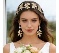 1 cerchietto per capelli da dea, accessorio per capelli con foglia di ulivo dorato, coroncina da sposa, corona per capelli da donna, per matrimoni, festival, servizi fotografici