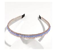 1 cerchietto per capelli da donna con strass, con brillantini, elastico per capelli, antiscivolo, per matrimoni, feste, abbigliamento quotidiano, diamanti blu + perle beige (serie tre)