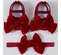 1 Cerchietto per neonati con fiocco e 1 Paio di scarpine primi passi per neonati, stile San Valentino Love Fiocco bianco 0-6 mesi,Fiocco bianco 6-12 mesi,Fiocco bordeaux 0-6 mesi,Fiocco bordeaux 6-12 