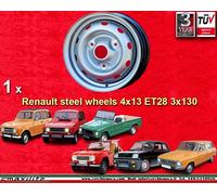 1 cerchio acciaio Renault R4 R5 R6 1978-93 4x13 ET28 steel wheel Stahlfelge