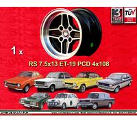 1 Cerchio FORD LOTUS TALBOT RS 7.5x13 ET-19 4x108 Escort Capri Taunus Cortina
