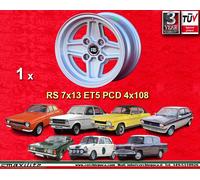1 Cerchio FORD LOTUS TALBOT RS 7x13 ET5 4x108 Escort Capri Taunus Cortina silver