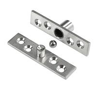 1 cerniera per porta rotante in acciaio inox, asse di rotazione a 360 gradi, asse su e giù, albero di posizione nascosto, accessori hardware (argento-S)