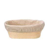 1 cestino for pane ovale/cerchio/triangolo in rattan, vimini, impasto for fermentazione, utensile da cucina for il pane(Oval 30X14X7)
