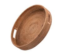 1 cestino portaoggetti in rattan, vassoio portafrutta intrecciato a mano,