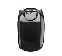 1 cesto portabiancheria pieghevole, grande cesto per la biancheria, portatile, in rete, pop-up, pieghevole, per camera da letto e bagno (nero)