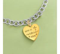 1 charm con scritta in lingua inglese "Dio nel cuore", ideale come regalo per donne o uomini