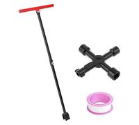 1. Chiave A 4 Con Impugnatura A T In Acciaio Resistente Per Strumento Fossa Contatori Industriali La Riparazione Radiatori Idraulici