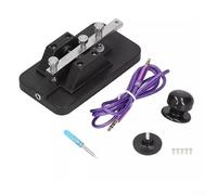 1 chiave codice per CW Trainer, compatibile con ricetrasmettitori e trasmettitori CW, con cavo dati per esercitazioni telegrafiche, nero/argento (ABS