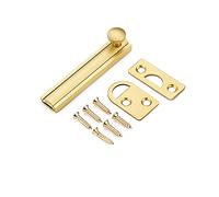 1 chiavistello for porta scorrevole interamente in rame - Chiavistello in rame massiccio da 2-8 pollici for camera da letto, porta del fienile, armadi e sicurezza 'officina(Gold,3in)