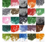 1 chilo di perle rocailles, 2 mm, 50 sacchettini, 50 colori, in vetro, rotonde 11/0, 68.000 pezzi, AM8