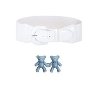 1 cintura da donna con 1 paio di fibbie stringenti in vita, ampia cintura retrò, cintura per abiti da donna, cintura regolabile alla moda, ampia cintura elastica da donna, ampia cintura in pelle