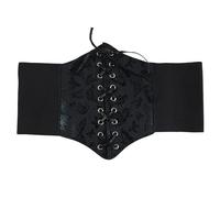 1 cintura elastica da donna in vita, con lacci, corsetto per vaspie, cintura elastica nera elastica per modellare il corpo, cintura elastica in poliuretano da donna, taglia unica, Nero , 60-80 cm