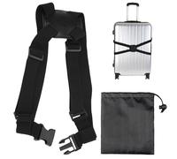 1 cintura per bagagli e 1 organizer per bagagli, cinghie elastiche, cinghie personalizzate, accessori per bagagli personalizzati con funzione di rilegatura.
