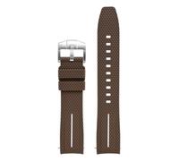 1 cinturino da 20 mm con estremità curva for X Swatch MoonSwatch Planet, for polso(Dark brown-white)